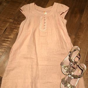 Anthropologie linen shift dress